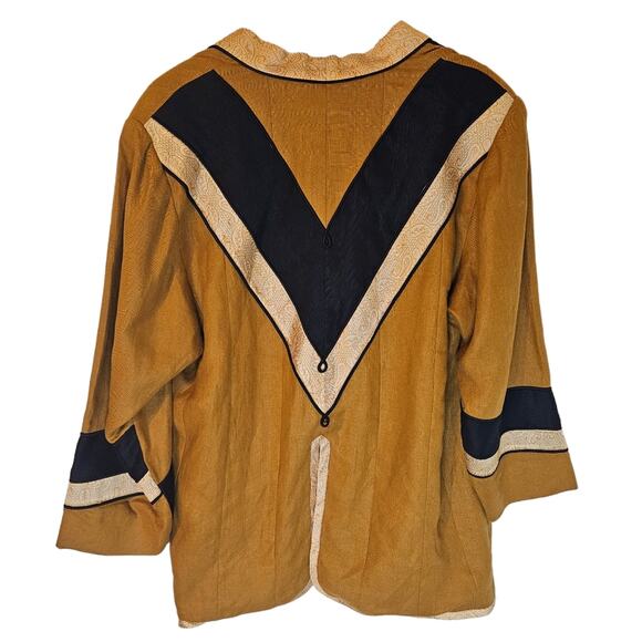 Randi Hilleso Art to wear silk linen lounge jacket. Size M - Picture 3 of 16